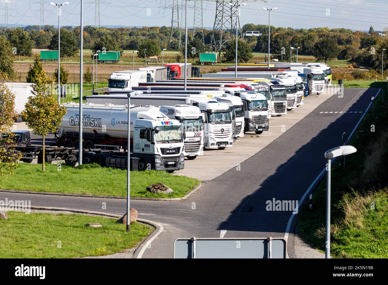 Hoxhöfe rest area on the A44 motorway Stock Photo Alamy