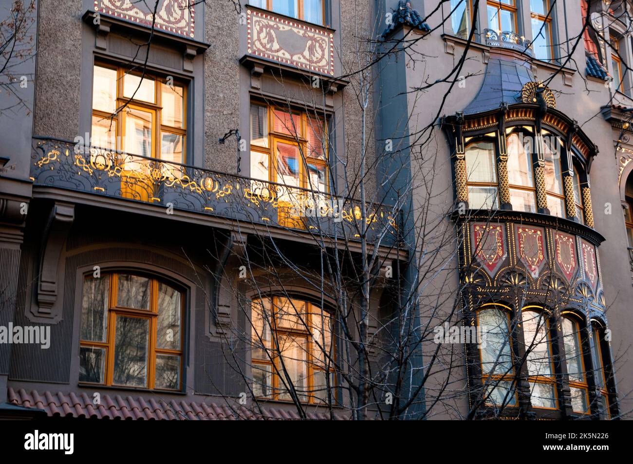 Art Nouveau architecture in Prague, Czech Republic Stock Photo - Alamy