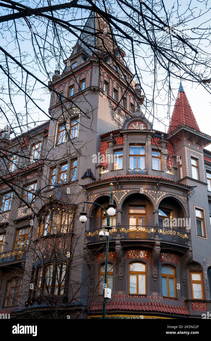 Art Nouveau architecture in Prague, Czech Republic Stock Photo - Alamy