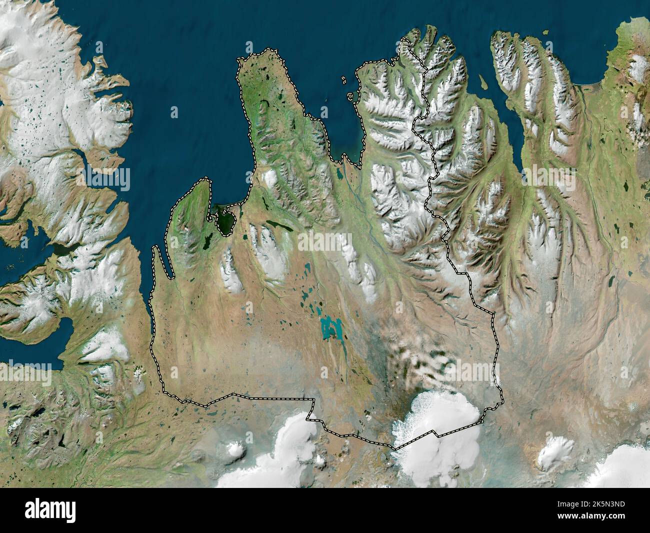 Norurland vestra, region of Iceland. High resolution satellite map Stock Photo