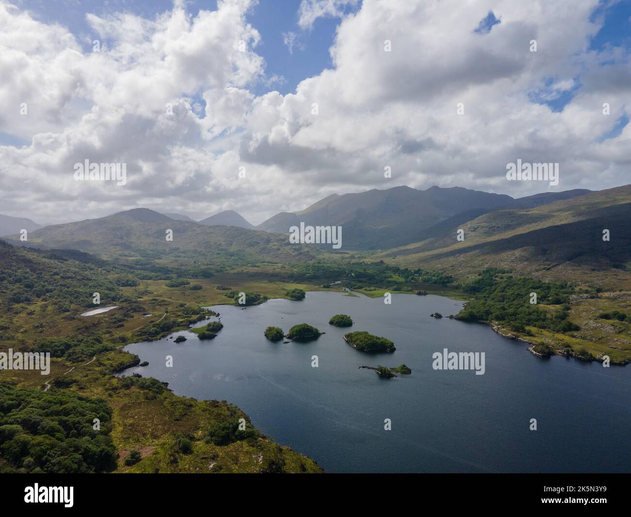Ireland, County Kerry. Ladies View, spectacular viewpoint over the Ring