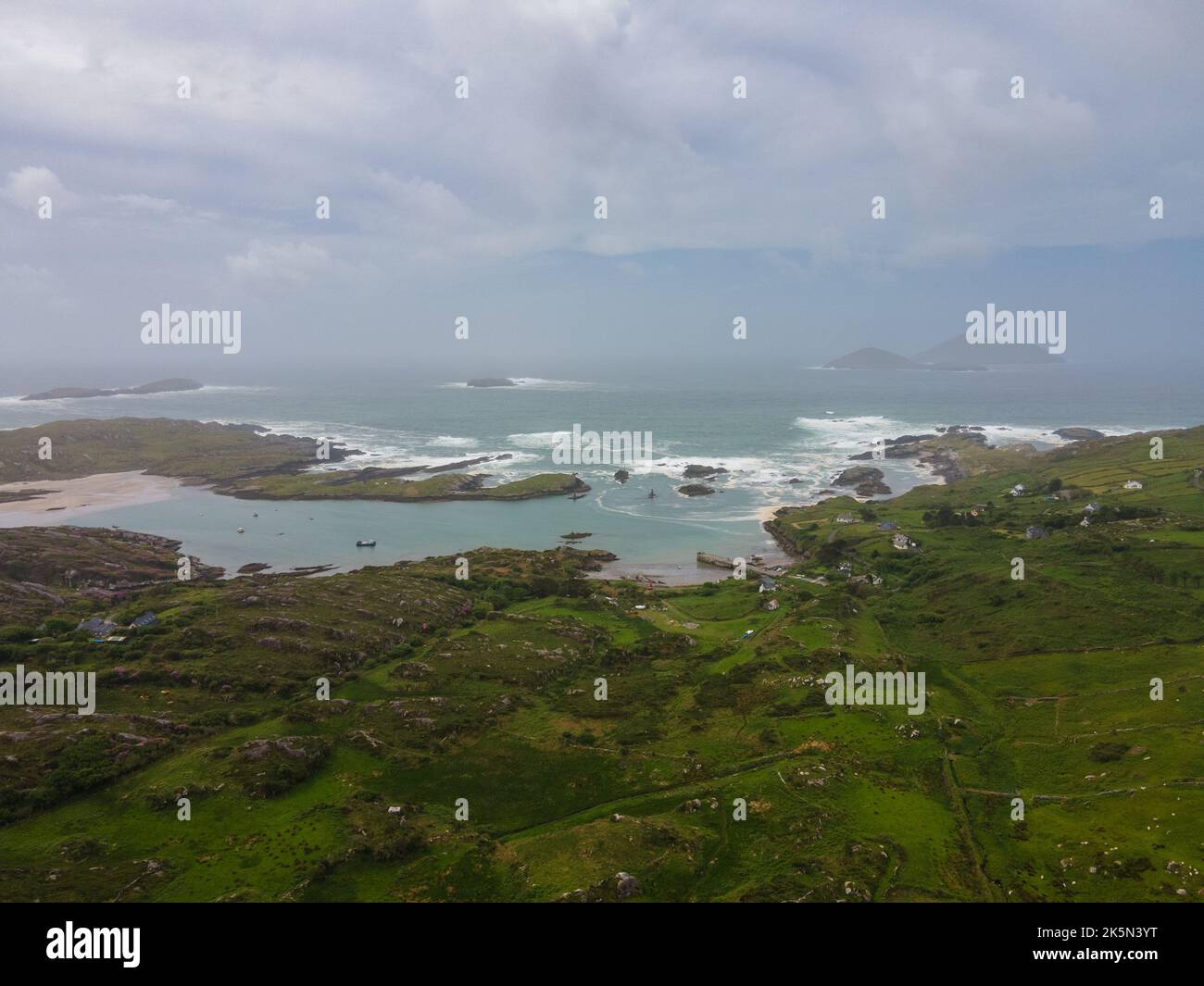 Ireland, County Kerry, Derrynane blue flag beach located over the Ring of Kerry, Wild Atlantic