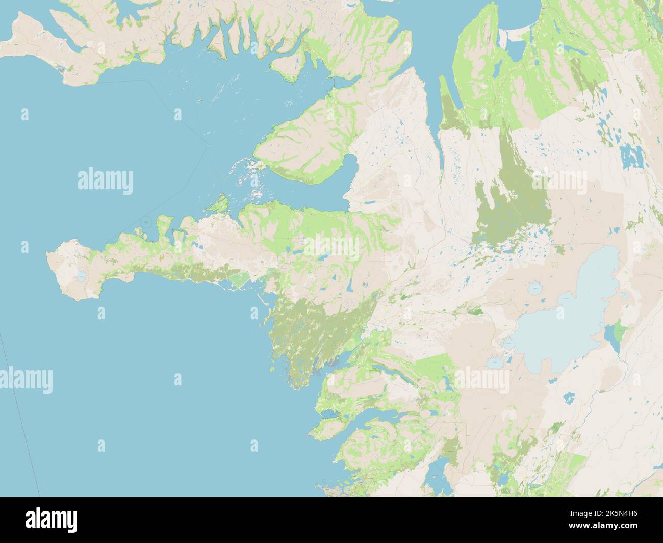 Vesturland, region of Iceland. Open Street Map Stock Photo - Alamy