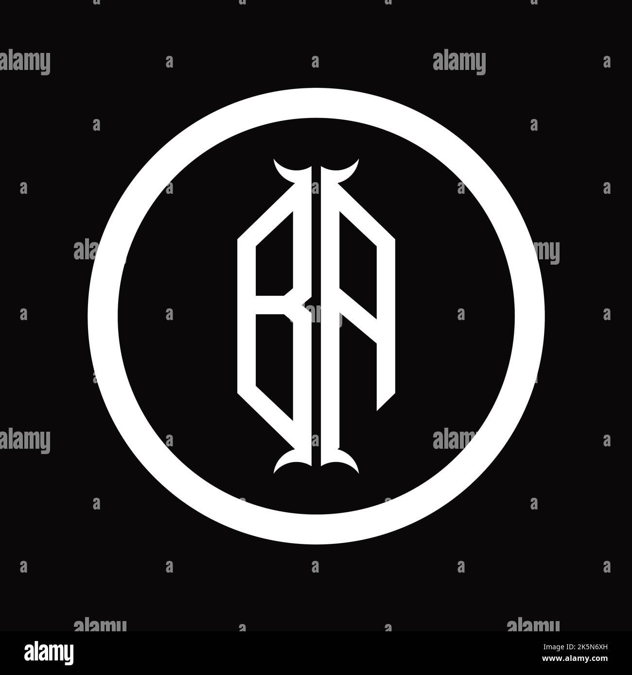 AB Logo monogram letter with hexagon horn shape design template Stock ...
