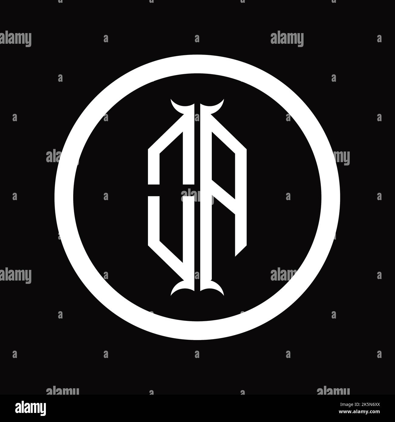 AO Logo monogram letter with hexagon horn shape design template Stock ...
