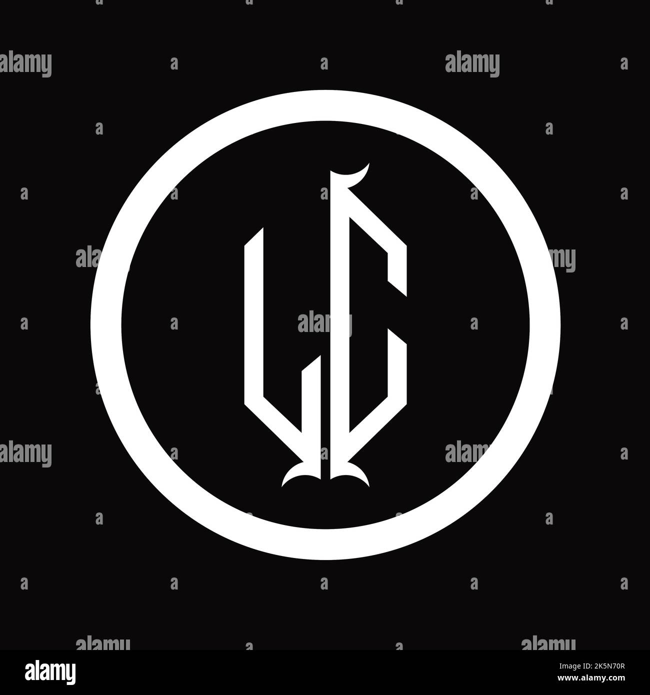 CL Logo monogram letter with hexagon horn shape design template Stock ...