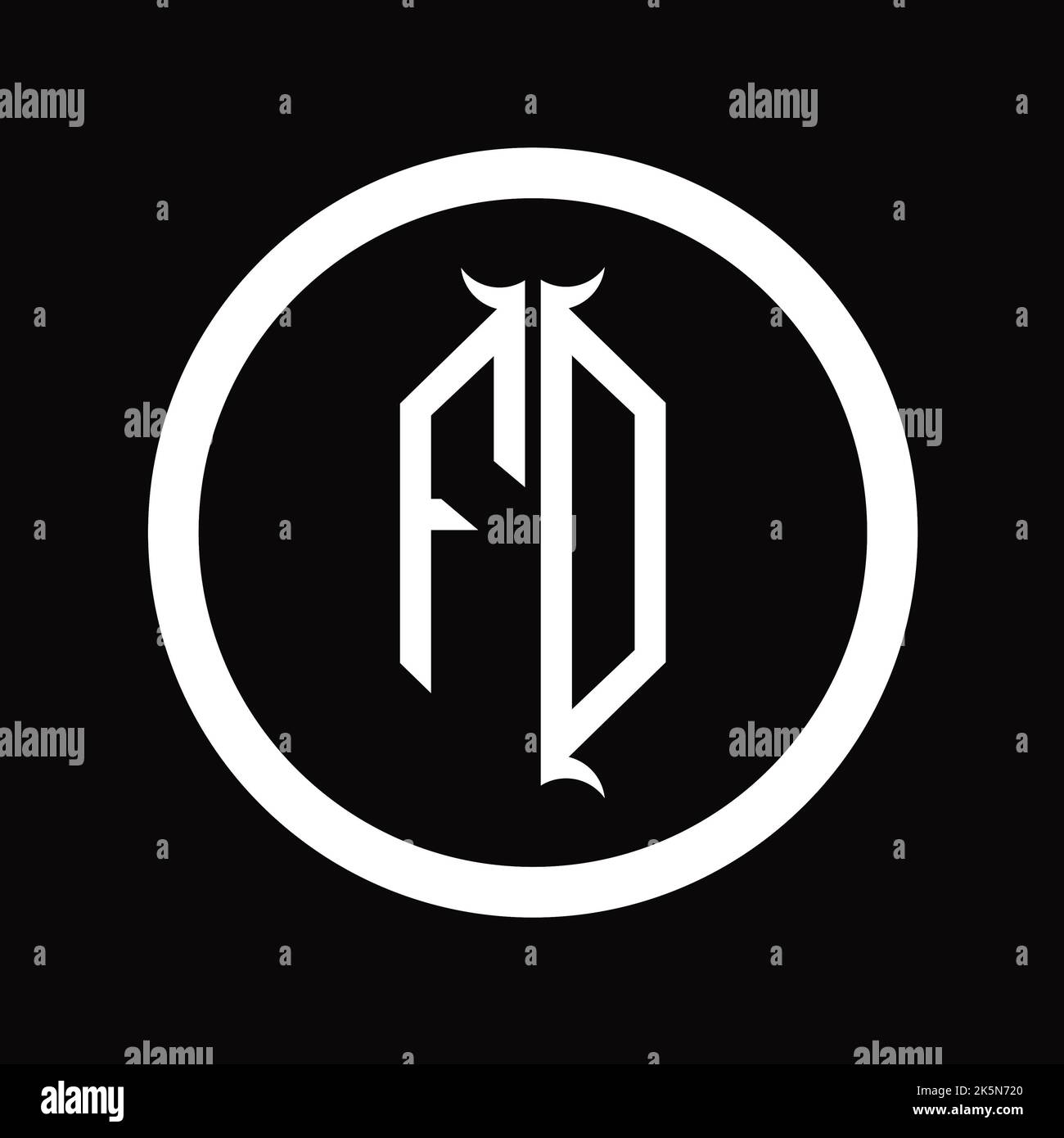 DF Logo monogram letter with hexagon horn shape design template Stock ...
