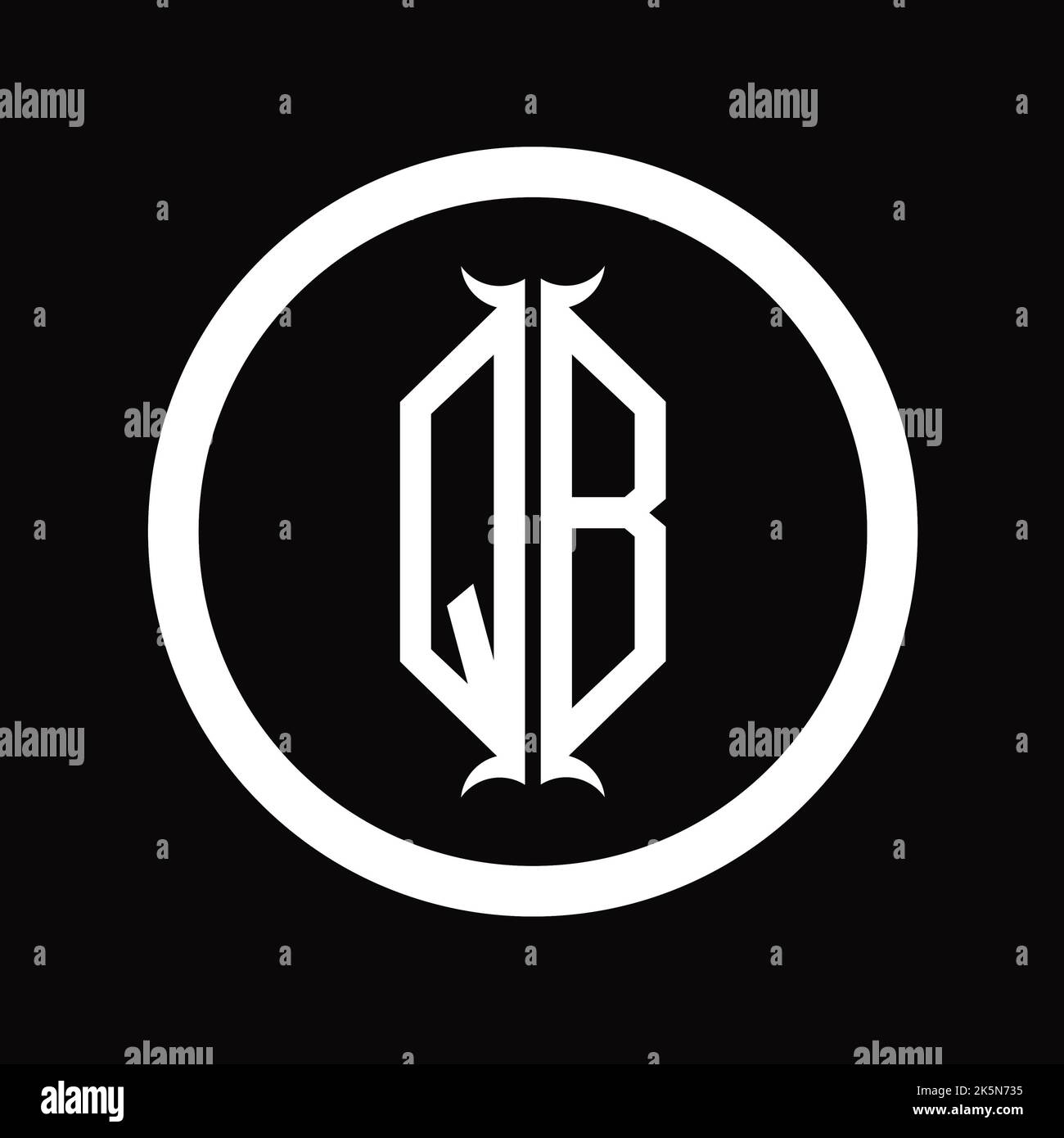 BQ Logo monogram letter with hexagon horn shape design template Stock ...