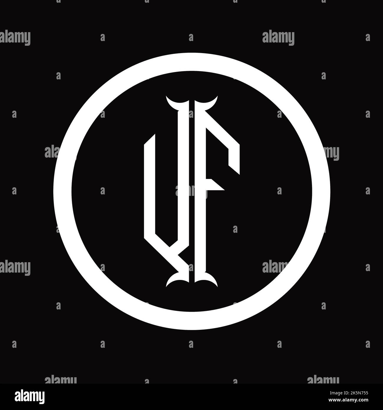 FV Logo monogram letter with hexagon horn shape design template Stock ...