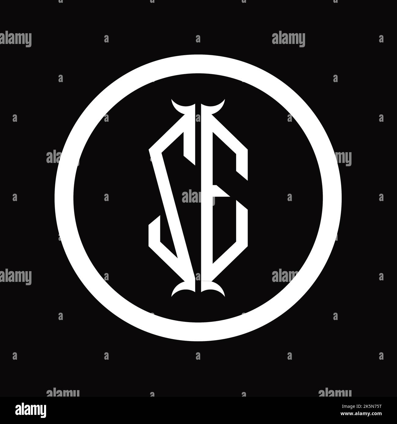 EZ Logo monogram letter with hexagon horn shape design template Stock ...