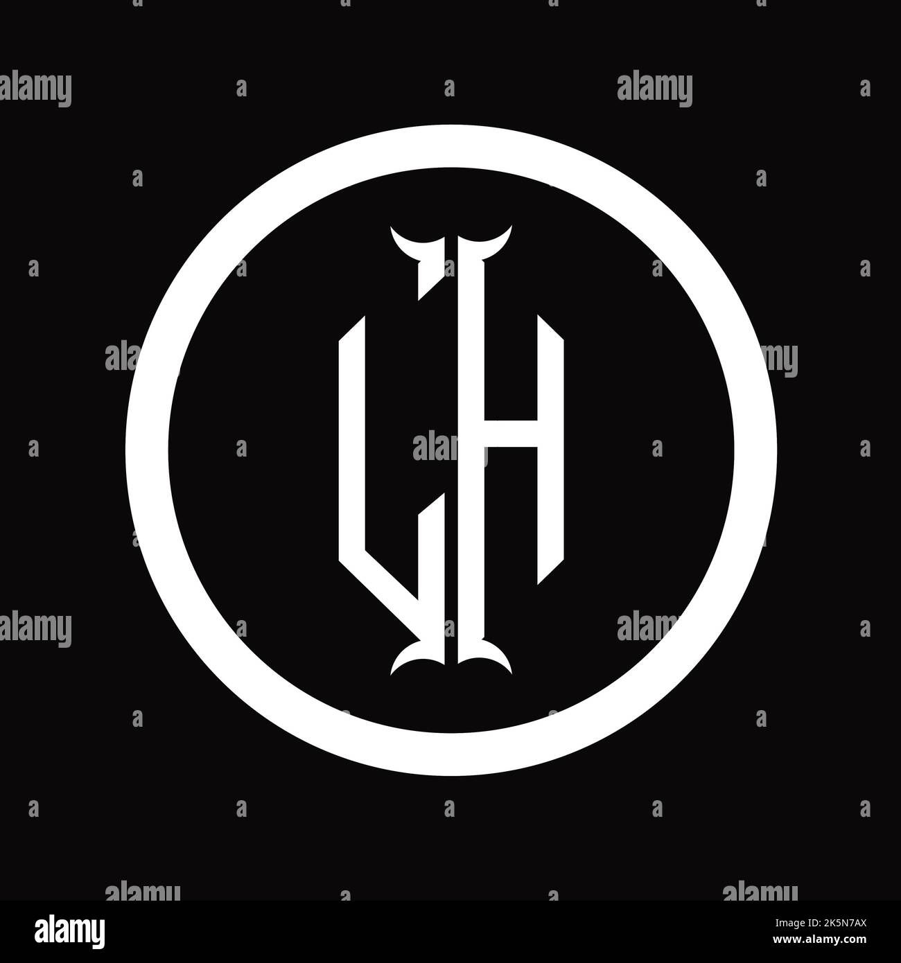 HL Logo monogram letter with hexagon horn shape design template Stock Photo