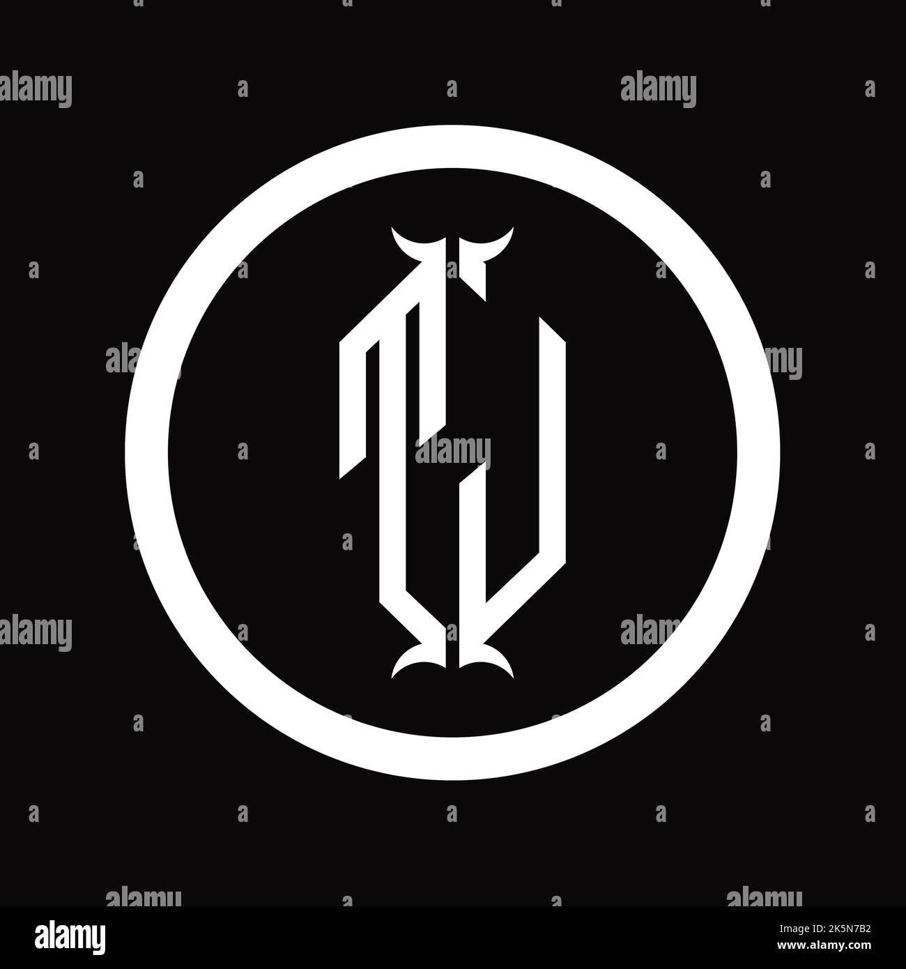 JT Logo monogram letter with hexagon horn shape design template Stock ...
