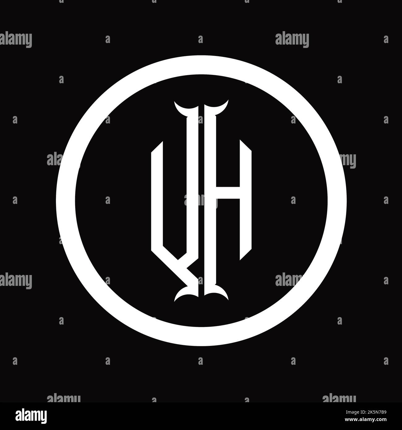 HV Logo monogram letter with hexagon horn shape design template Stock ...
