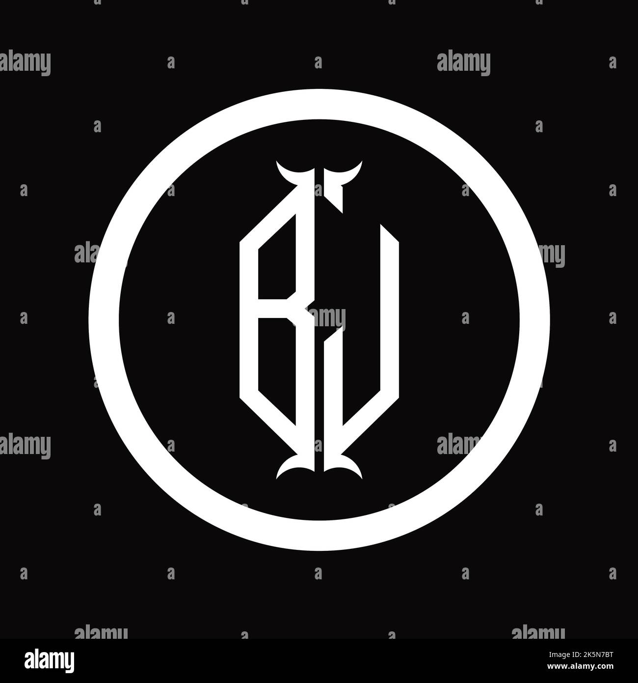 JB Logo monogram letter with hexagon horn shape design template Stock ...