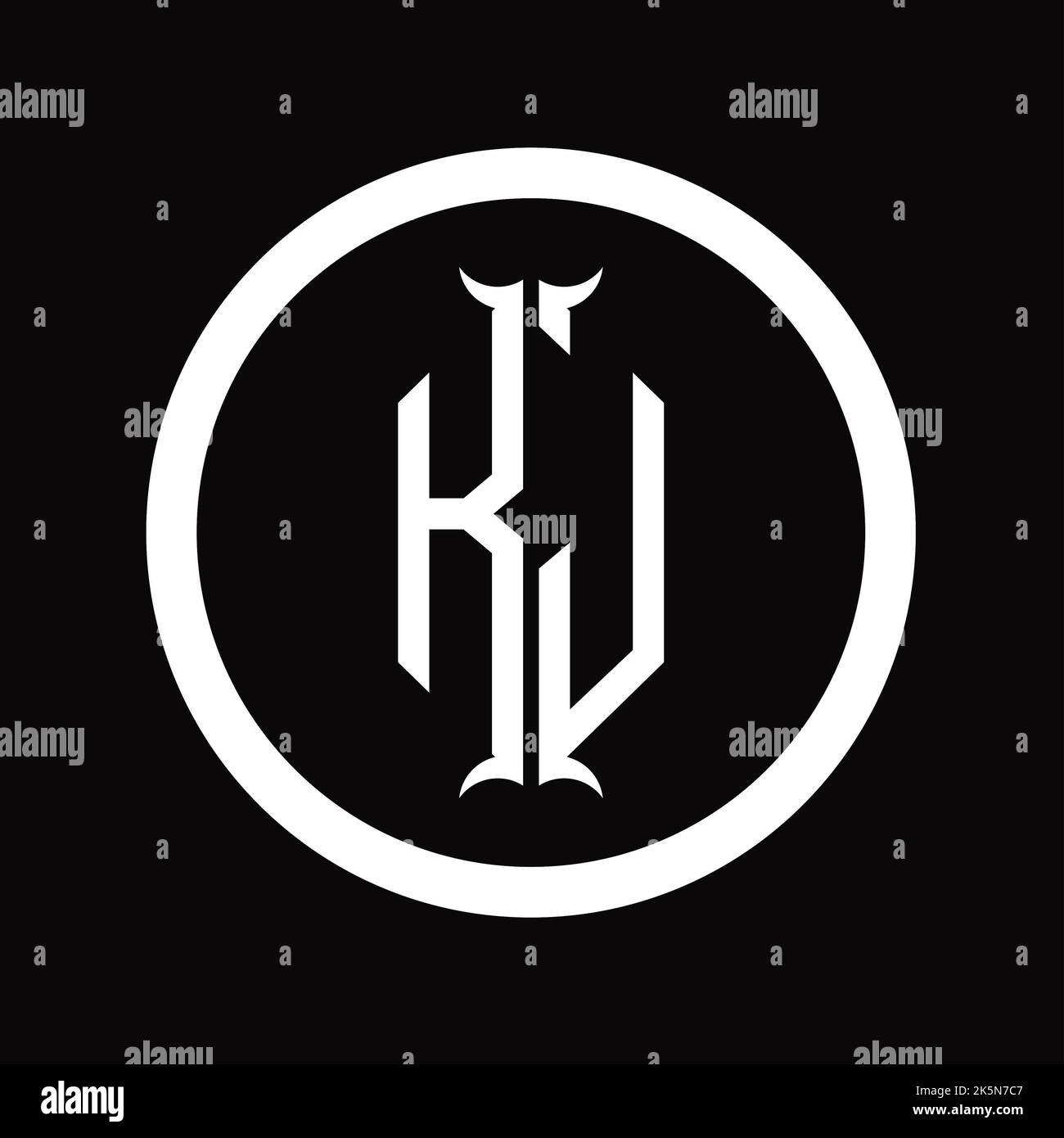 JK Logo monogram letter with hexagon horn shape design template Stock ...