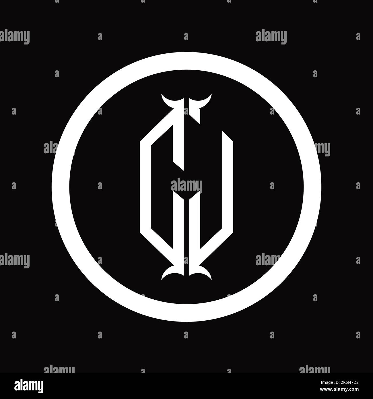 JC Logo monogram letter with hexagon horn shape design template Stock ...