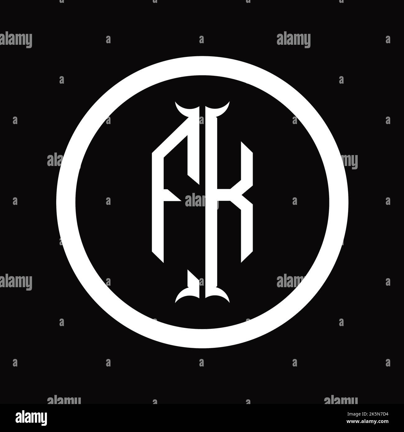 KF Logo monogram letter with hexagon horn shape design template Stock ...