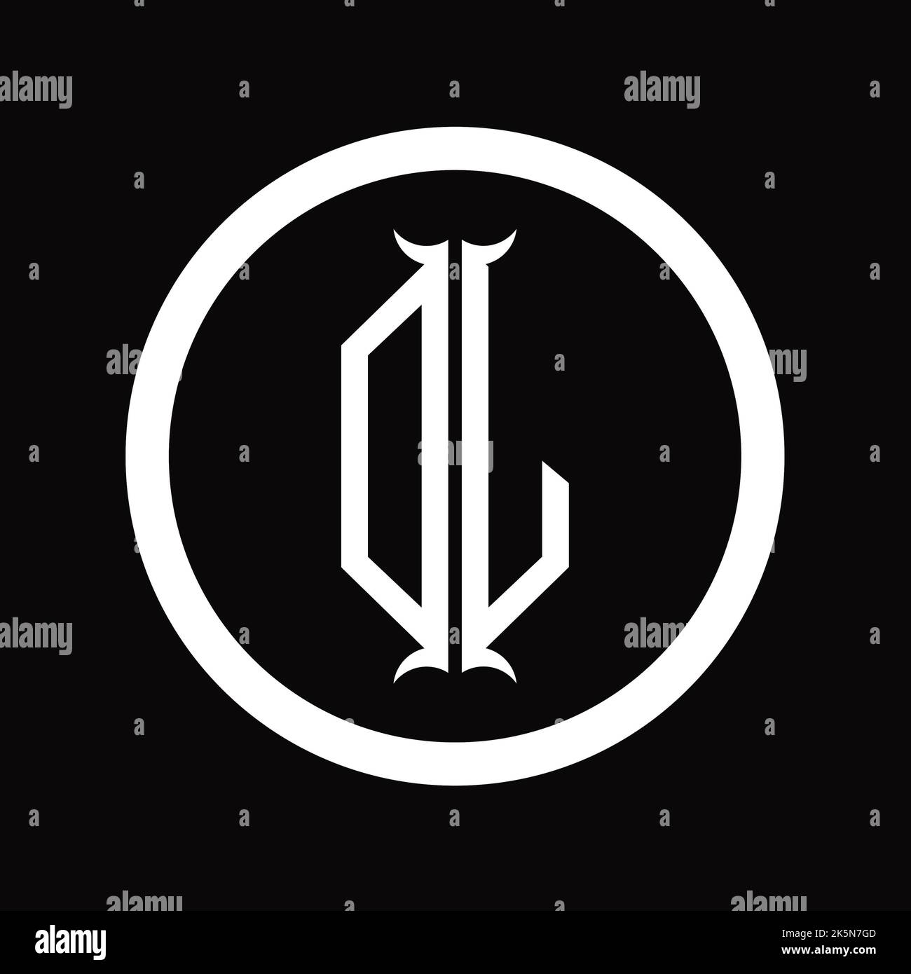 LD Logo monogram letter with hexagon horn shape design template Stock ...
