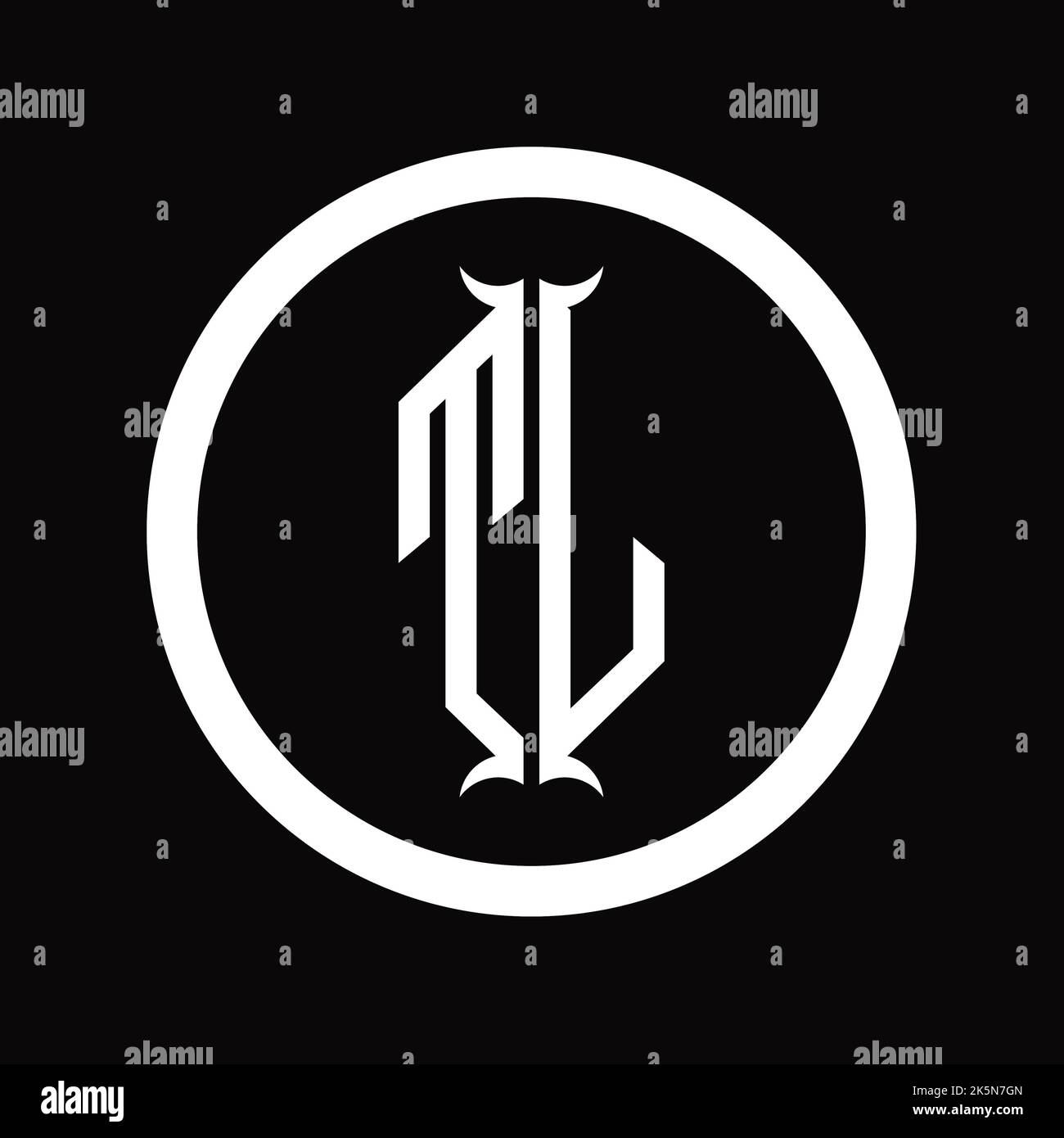 LT Logo monogram letter with hexagon horn shape design template Stock ...