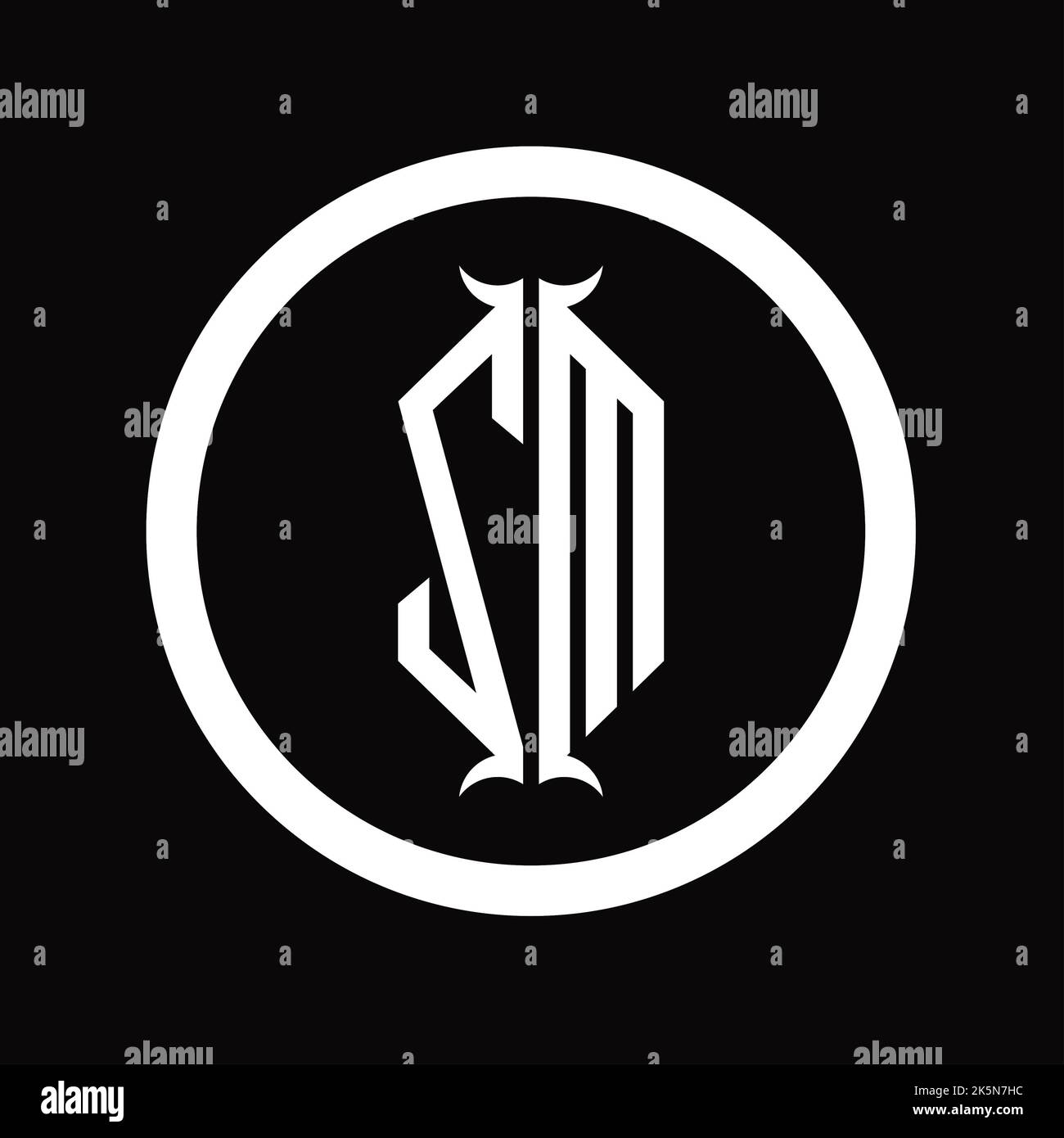 MZ Logo monogram letter with hexagon horn shape design template Stock ...