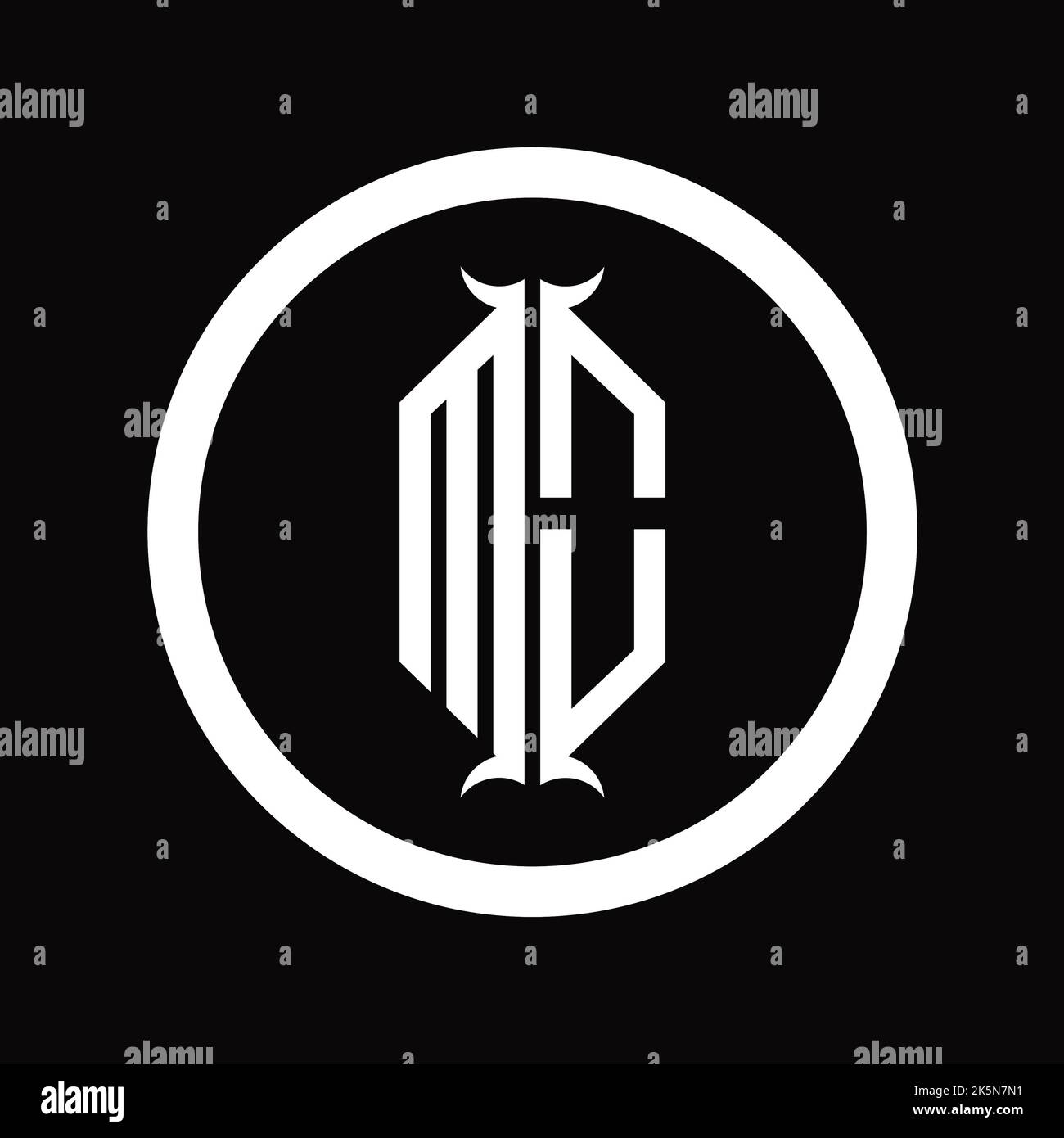 OM Logo monogram letter with hexagon horn shape design template Stock ...