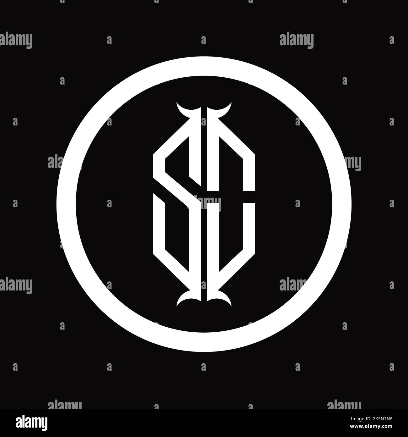 OS Logo monogram letter with hexagon horn shape design template Stock ...