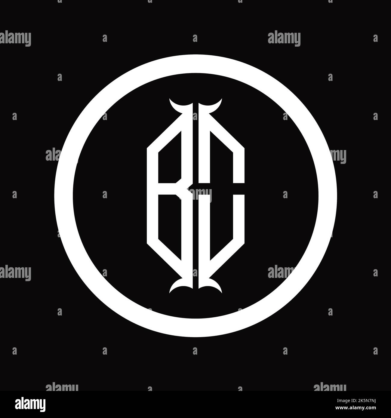 OB Logo monogram letter with hexagon horn shape design template Stock ...
