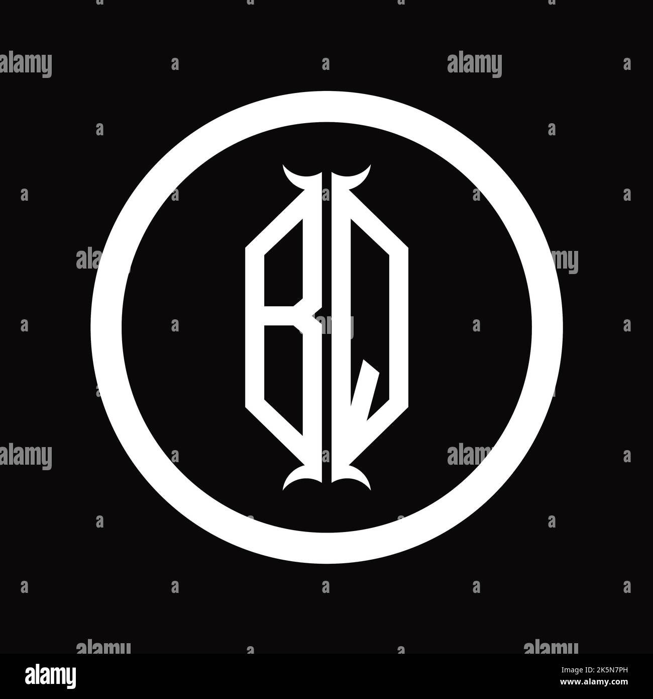 QB Logo monogram letter with hexagon horn shape design template Stock ...
