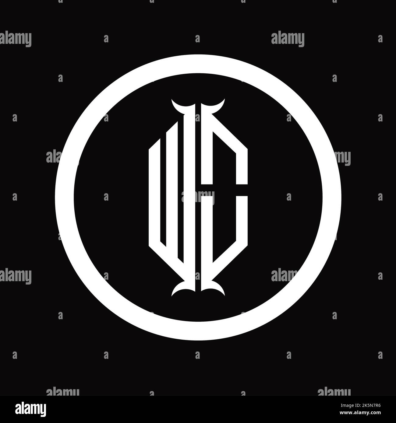 OW Logo monogram letter with hexagon horn shape design template Stock ...