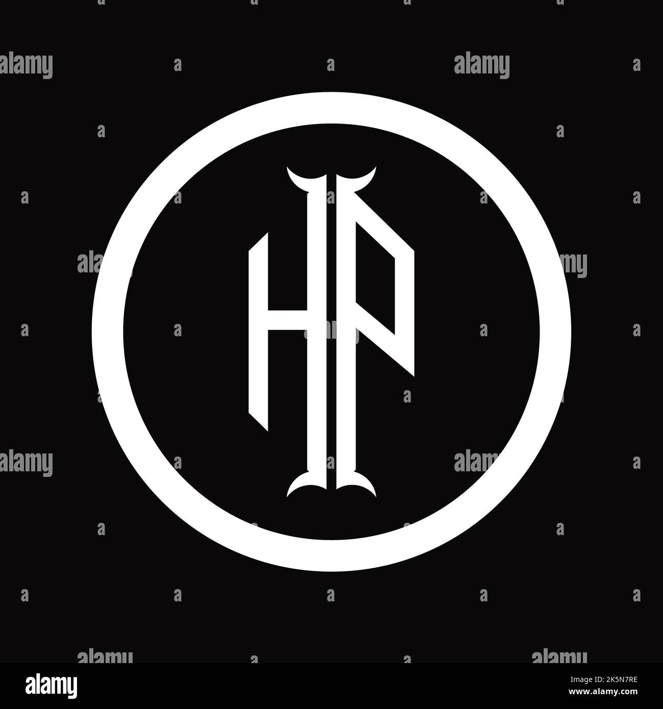 PH Logo monogram letter with hexagon horn shape design template Stock ...