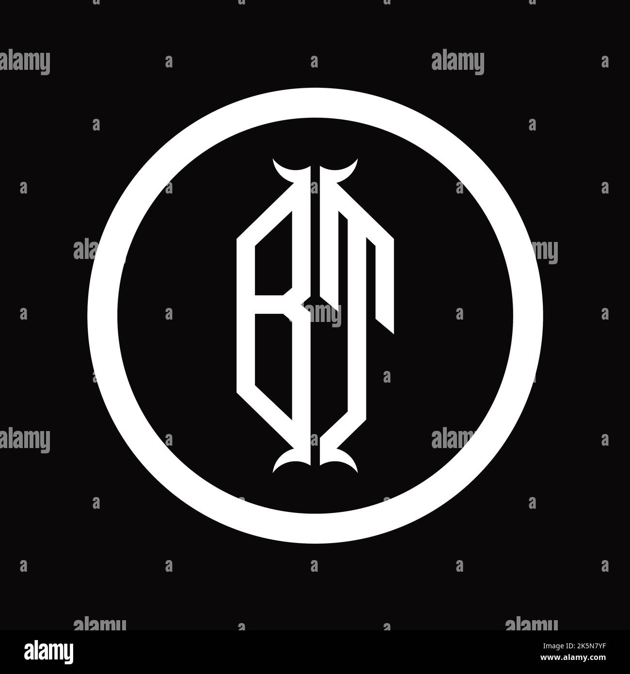 TB Logo monogram letter with hexagon horn shape design template Stock ...