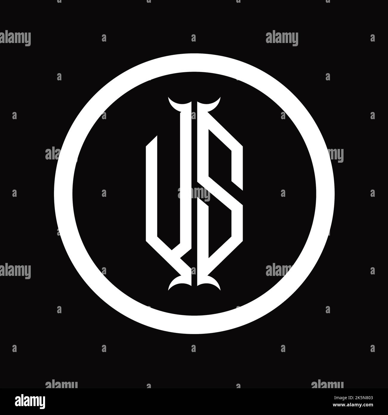 SV Logo monogram letter with hexagon horn shape design template Stock ...