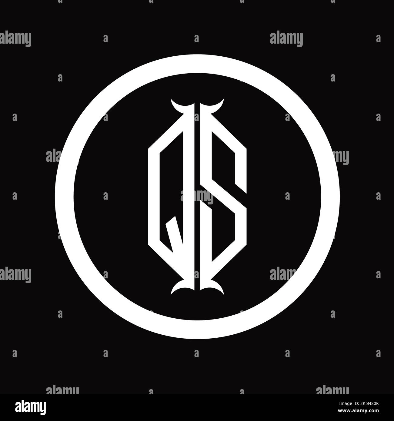 SQ Logo monogram letter with hexagon horn shape design template Stock ...