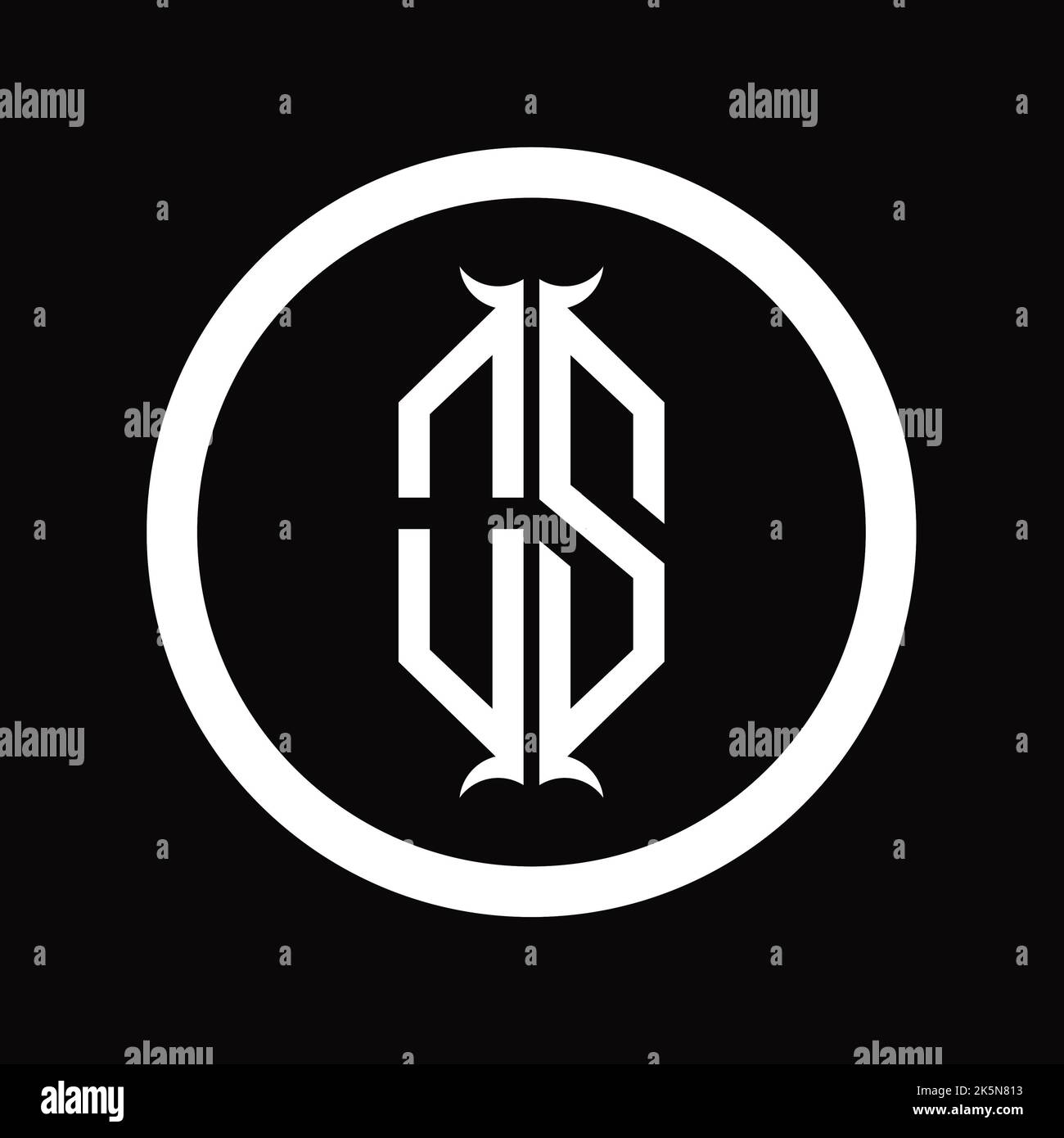 SO Logo monogram letter with hexagon horn shape design template Stock ...