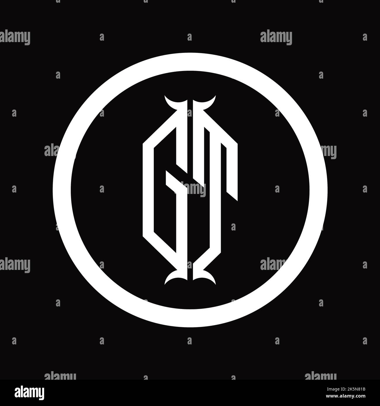 TG Logo monogram letter with hexagon horn shape design template Stock ...