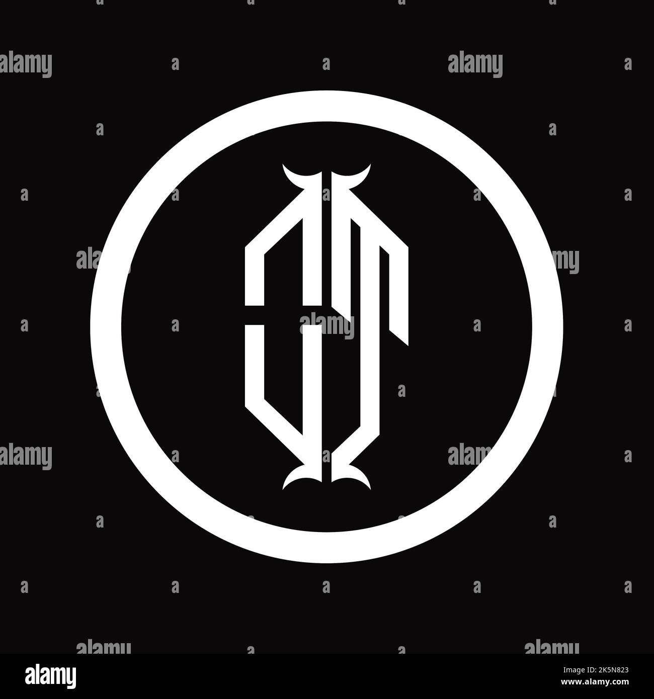 TO Logo monogram letter with hexagon horn shape design template Stock ...