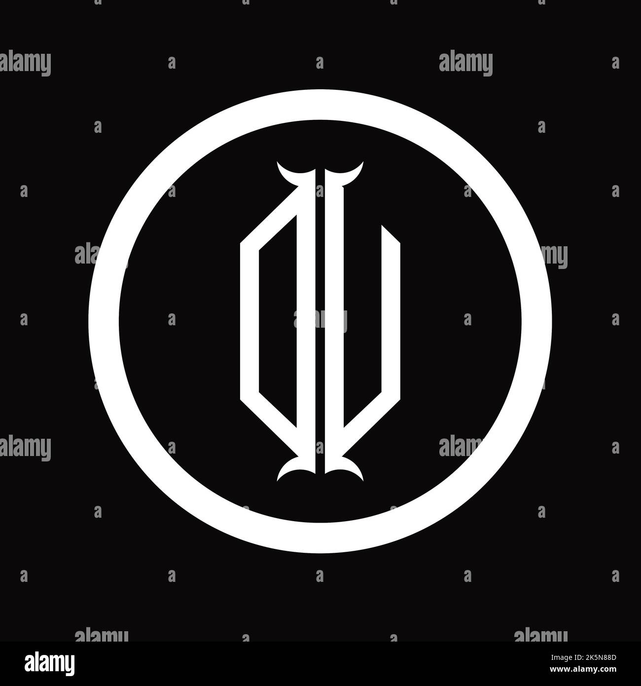 UD Logo monogram letter with hexagon horn shape design template Stock ...