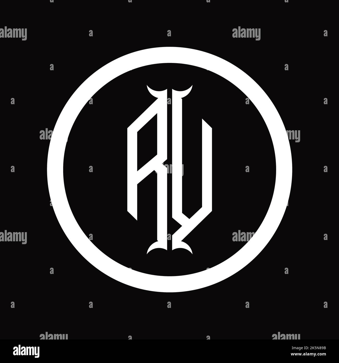 VR Logo monogram letter with hexagon horn shape design template Stock ...