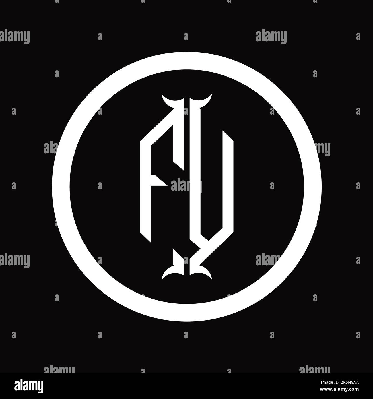 VF Logo monogram letter with hexagon horn shape design template Stock ...