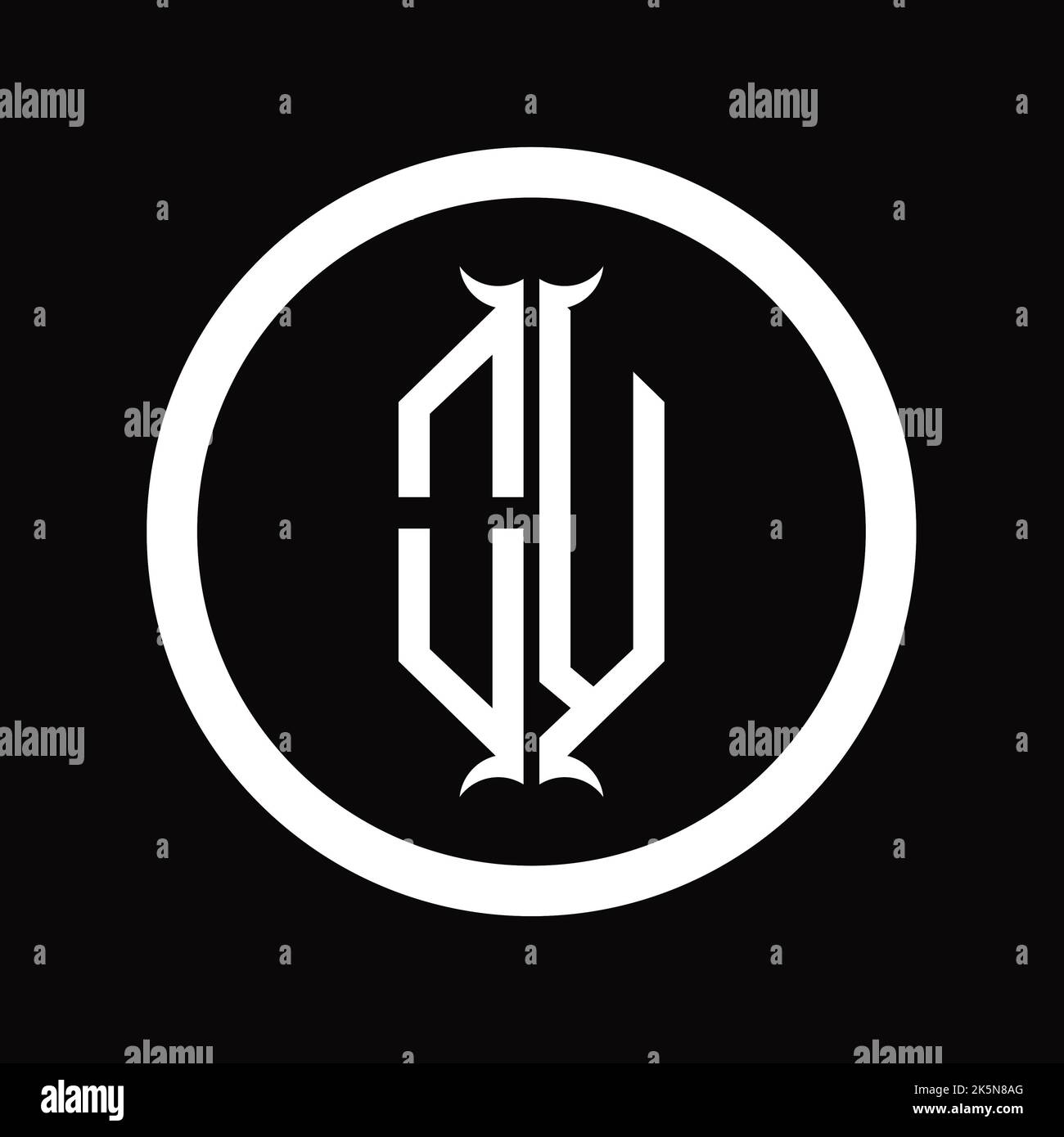 VO Logo monogram letter with hexagon horn shape design template Stock ...