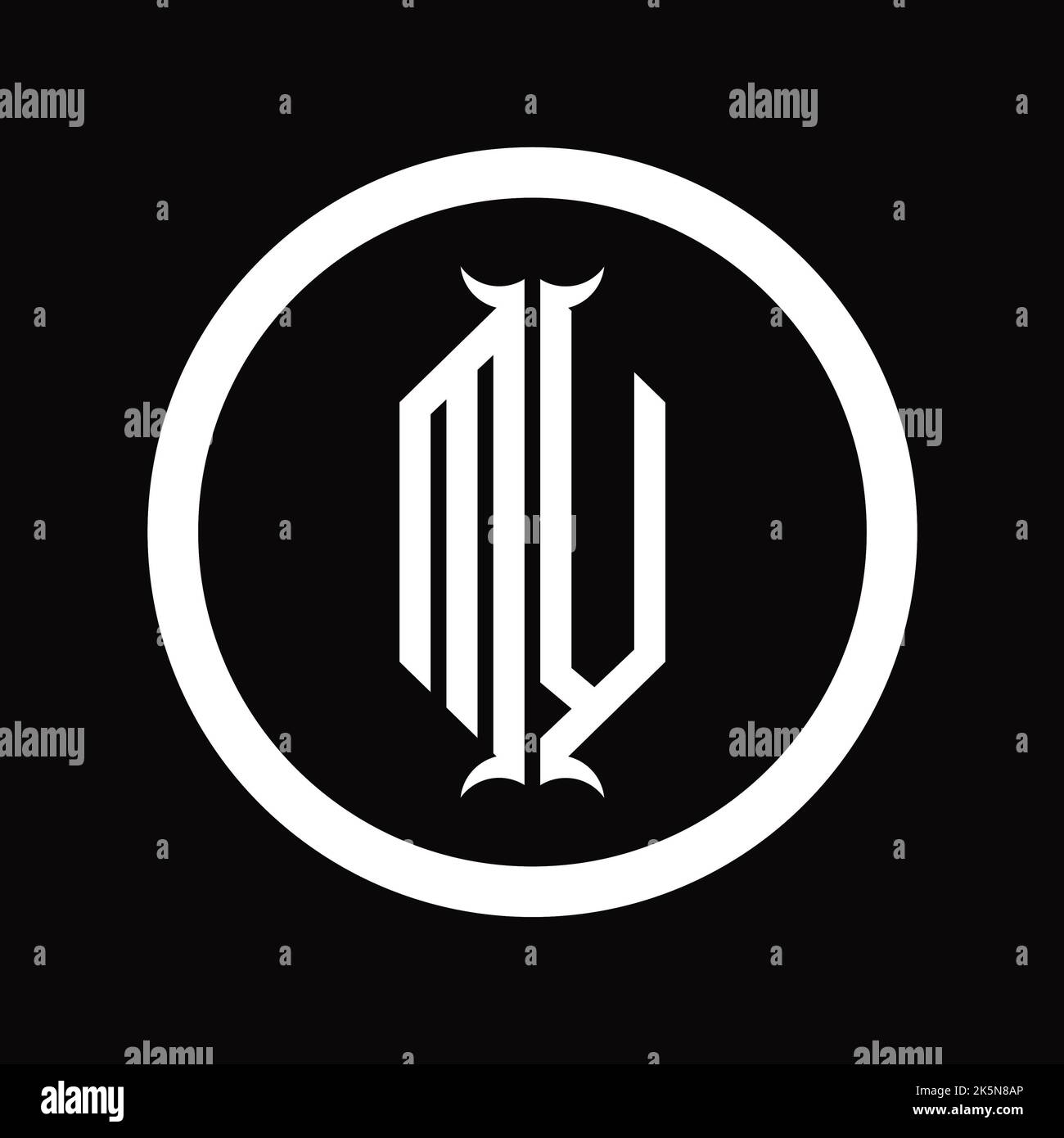VM Logo monogram letter with hexagon horn shape design template Stock ...