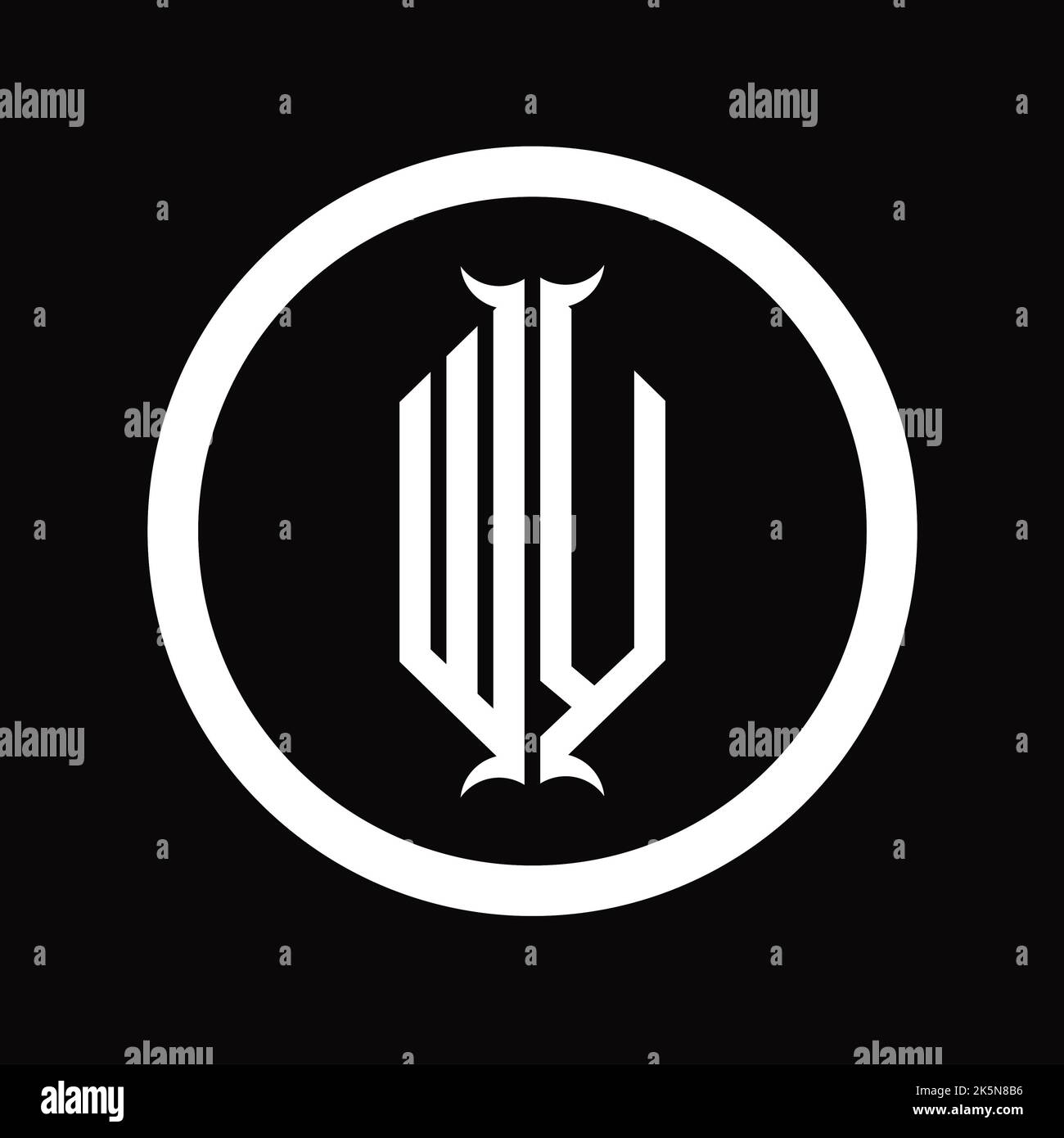 VW Logo monogram letter with hexagon horn shape design template Stock ...