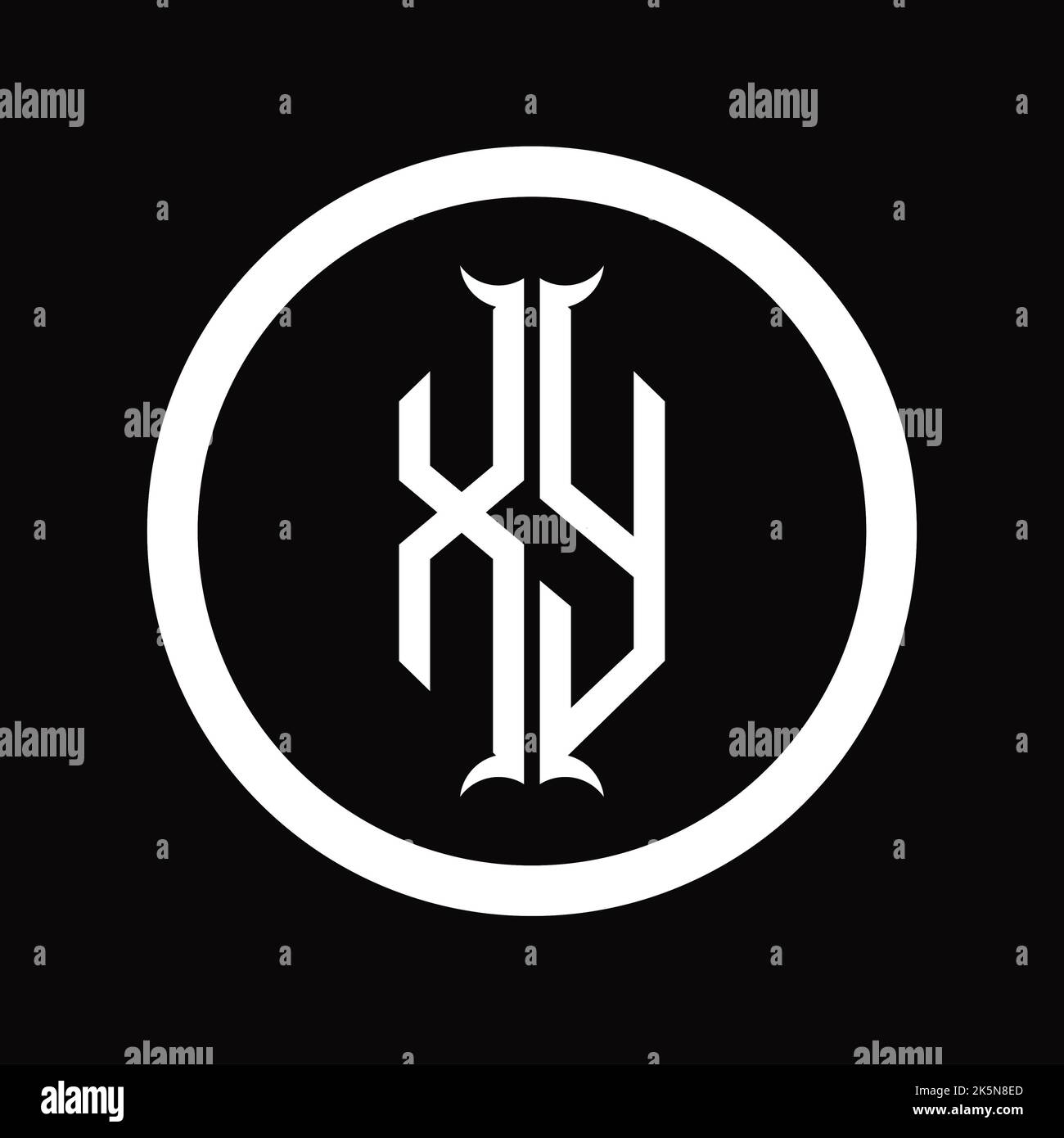 YX Logo monogram letter with hexagon horn shape design template Stock ...