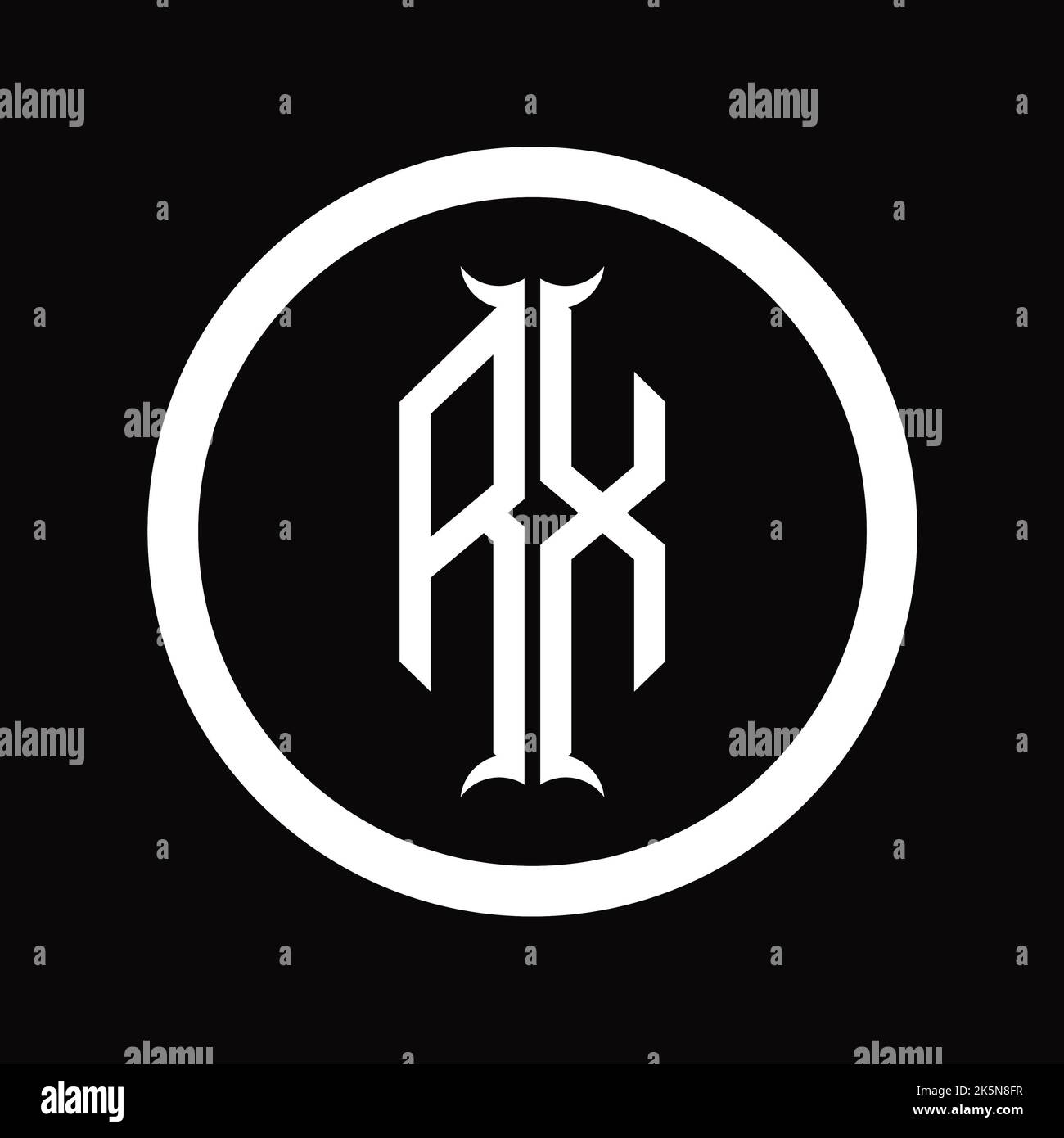 XR Logo monogram letter with hexagon horn shape design template Stock ...