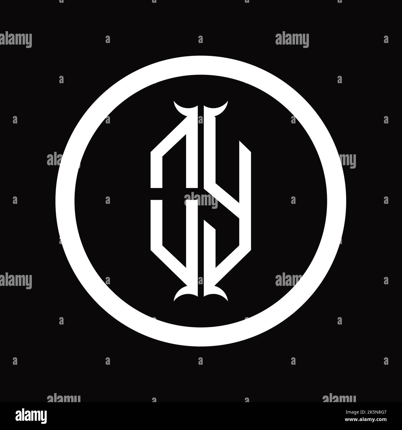 YO Logo monogram letter with hexagon horn shape design template Stock ...