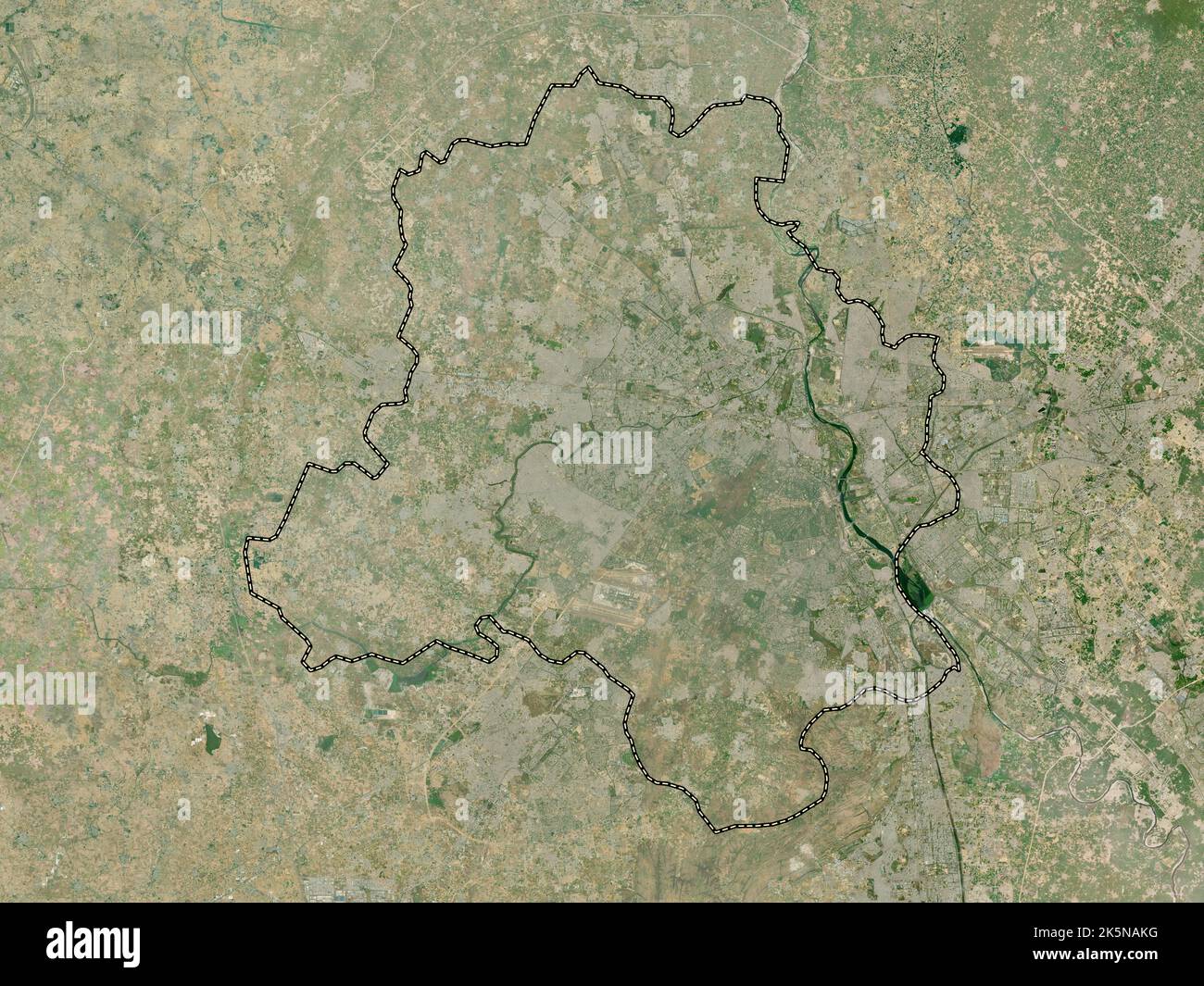 National Capital Territory of Delhi, union territory of India. High resolution satellite map Stock Photo
