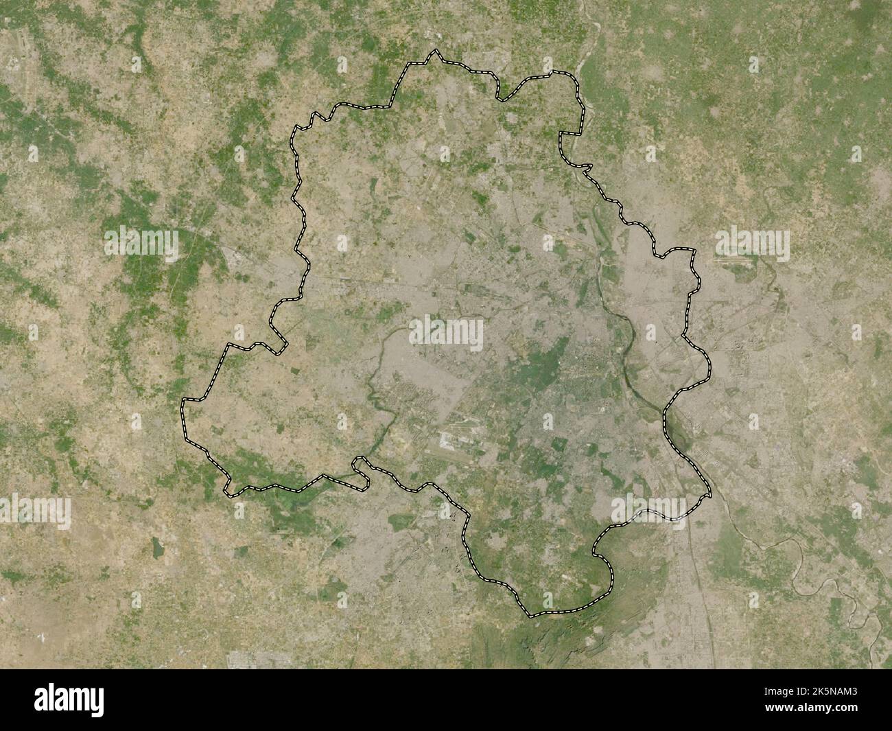 National Capital Territory of Delhi, union territory of India. Low resolution satellite map Stock Photo