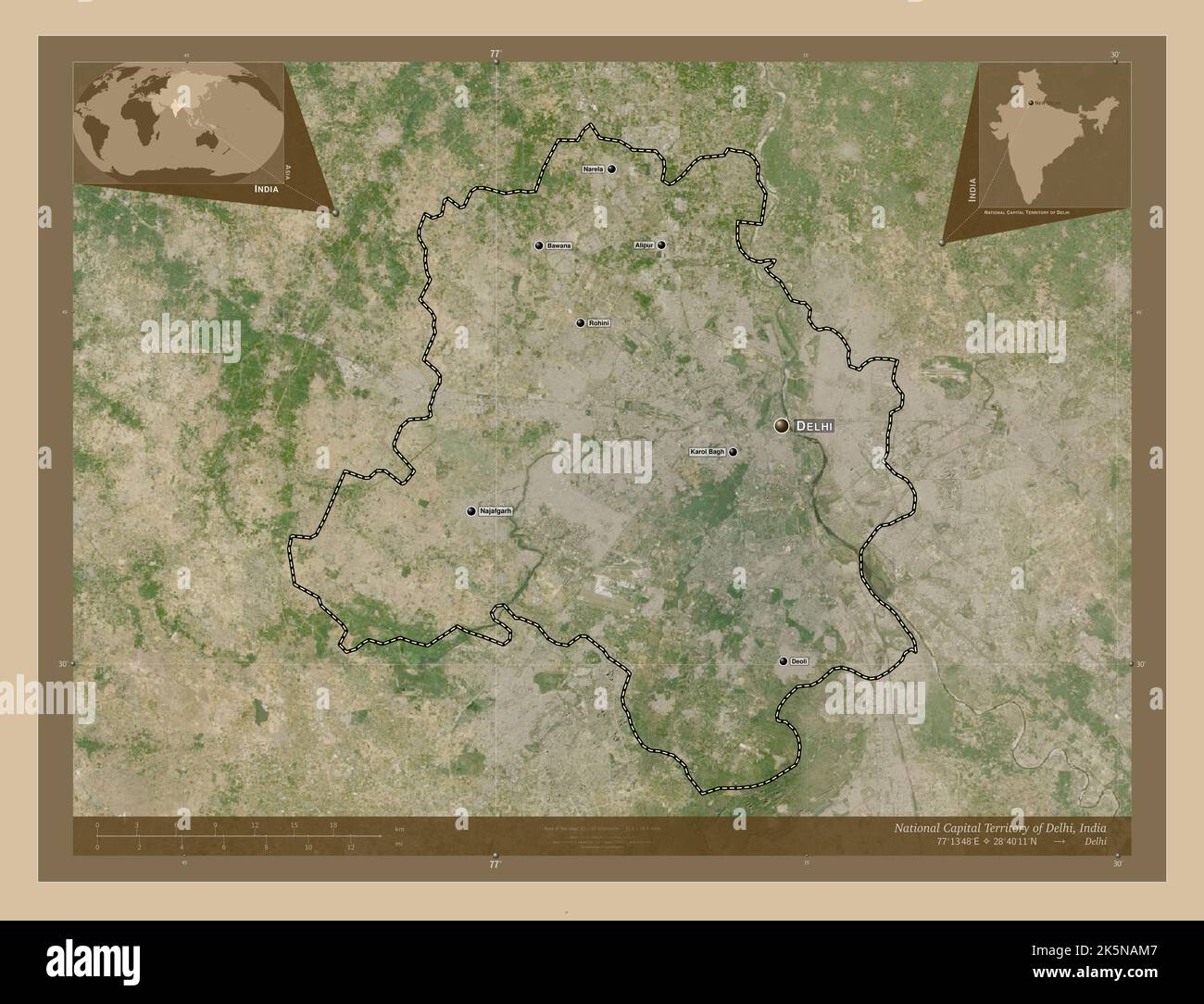 National Capital Territory of Delhi, union territory of India. Low ...