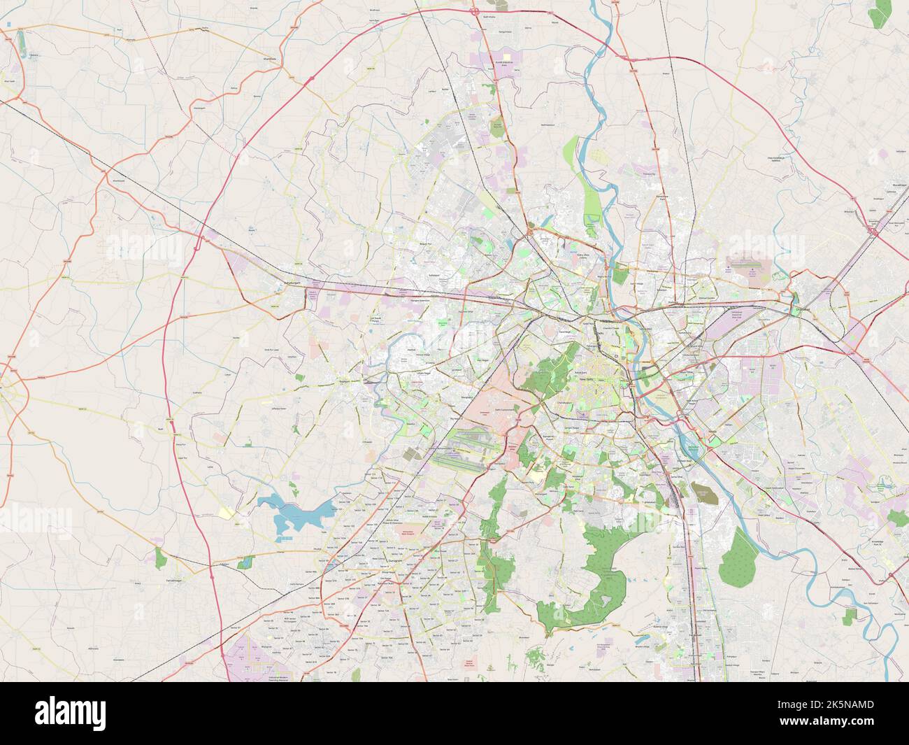 National Capital Territory of Delhi, union territory of India. Open Street Map Stock Photo