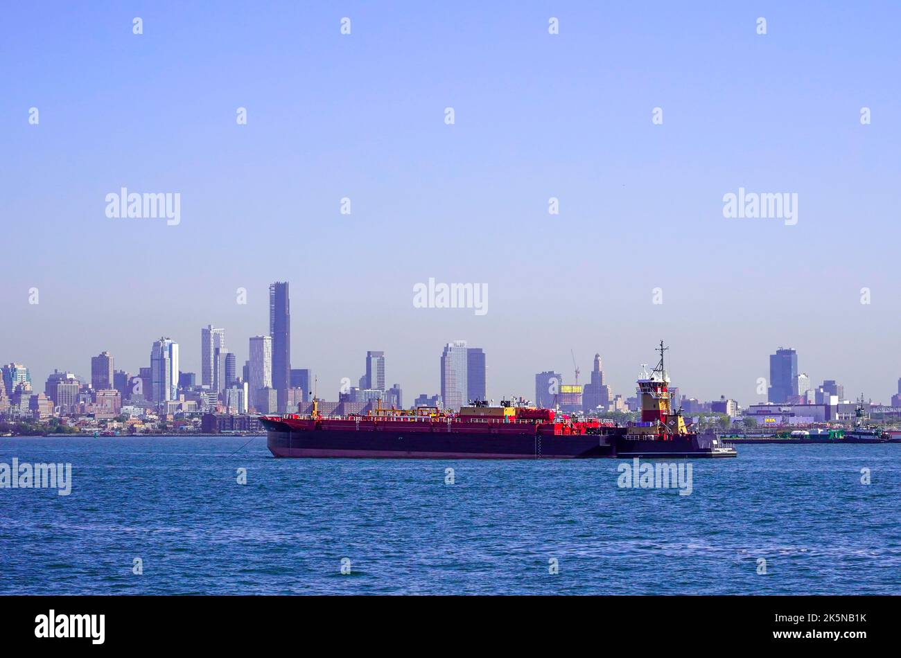 New York, USA. 10/0702022 New York City, NY barges on the Hudson River